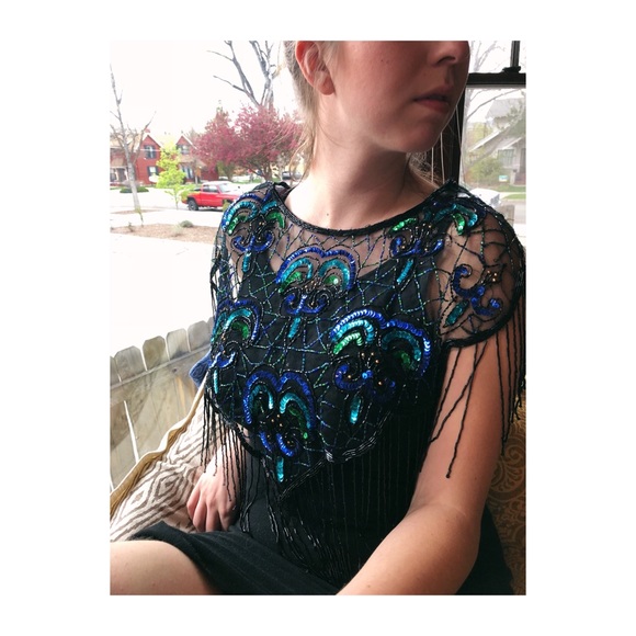 Antique Beaded Shawl - Picture 2 of 2